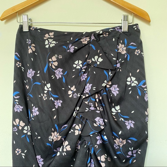 VERONICA BEARD INTERMIX HAZEL DRAPED FLORAL SKIRT - Picture 4 of 9